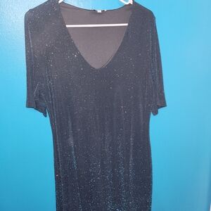 White Birch Black V-Neck Dress